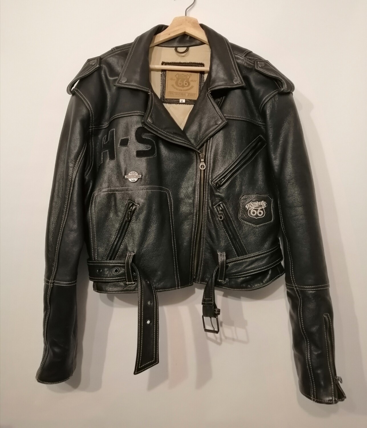 Vintage Rocker Custom Leather Jacket Original Route 66 - Size Large for  Women