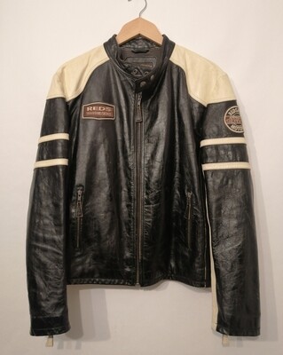 SECOND HAND Redskins Leather Jacket Custom Style - Size XL/L for Men