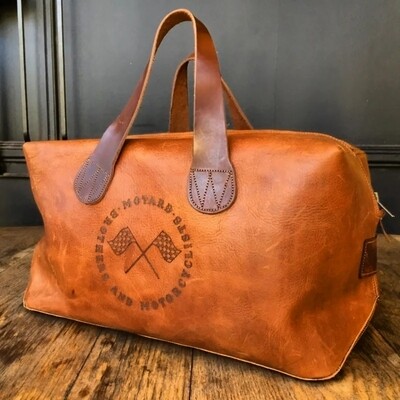 Amazing brown cowhide leather bag vintage style classic motorcycling and Cafe Racer - BRAND NEW
