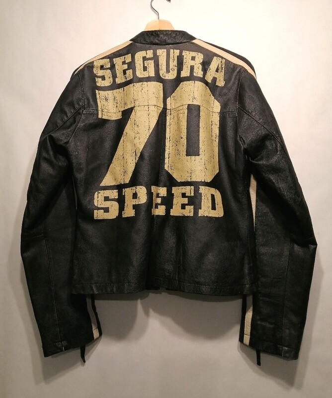SECOND HAND Segura leather jacket &quot;Cafe Racer&quot; rocker biker style size M for women