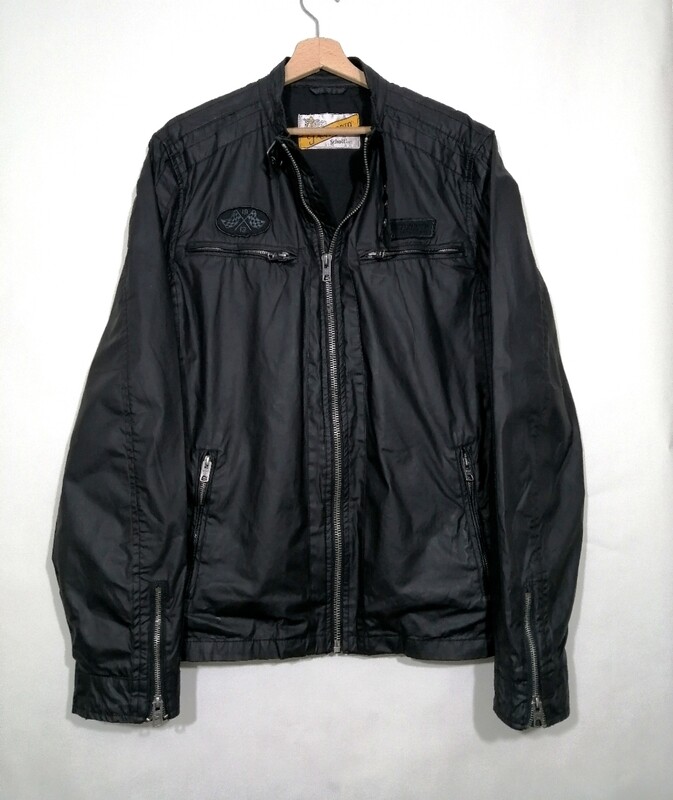 SECOND HAND Men&#39;s Schott USA Lightweight Waterproof Cotton Biker style Jacket Size XL