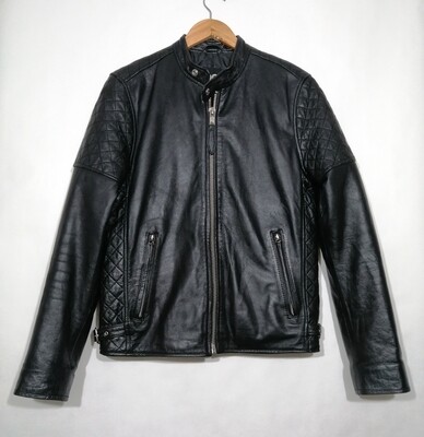 SECOND HAND Original Schott soft leather jacket size S/M for men "Cafe Racer" style