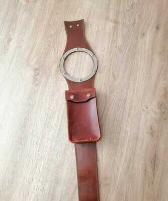 Moto Guzzi V7 Brown Genuine Cow Leather Strap for Fuel Tank "Cafe Racer" Style
