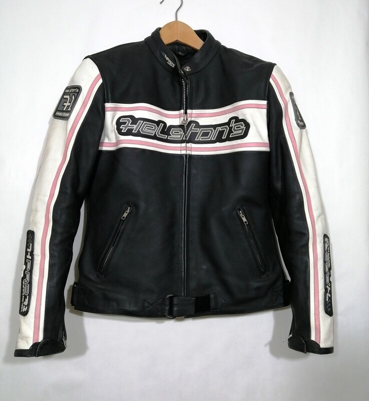 SECOND HAND Helston&#39;s Racing Leather Jacket with pads size L/M for women
