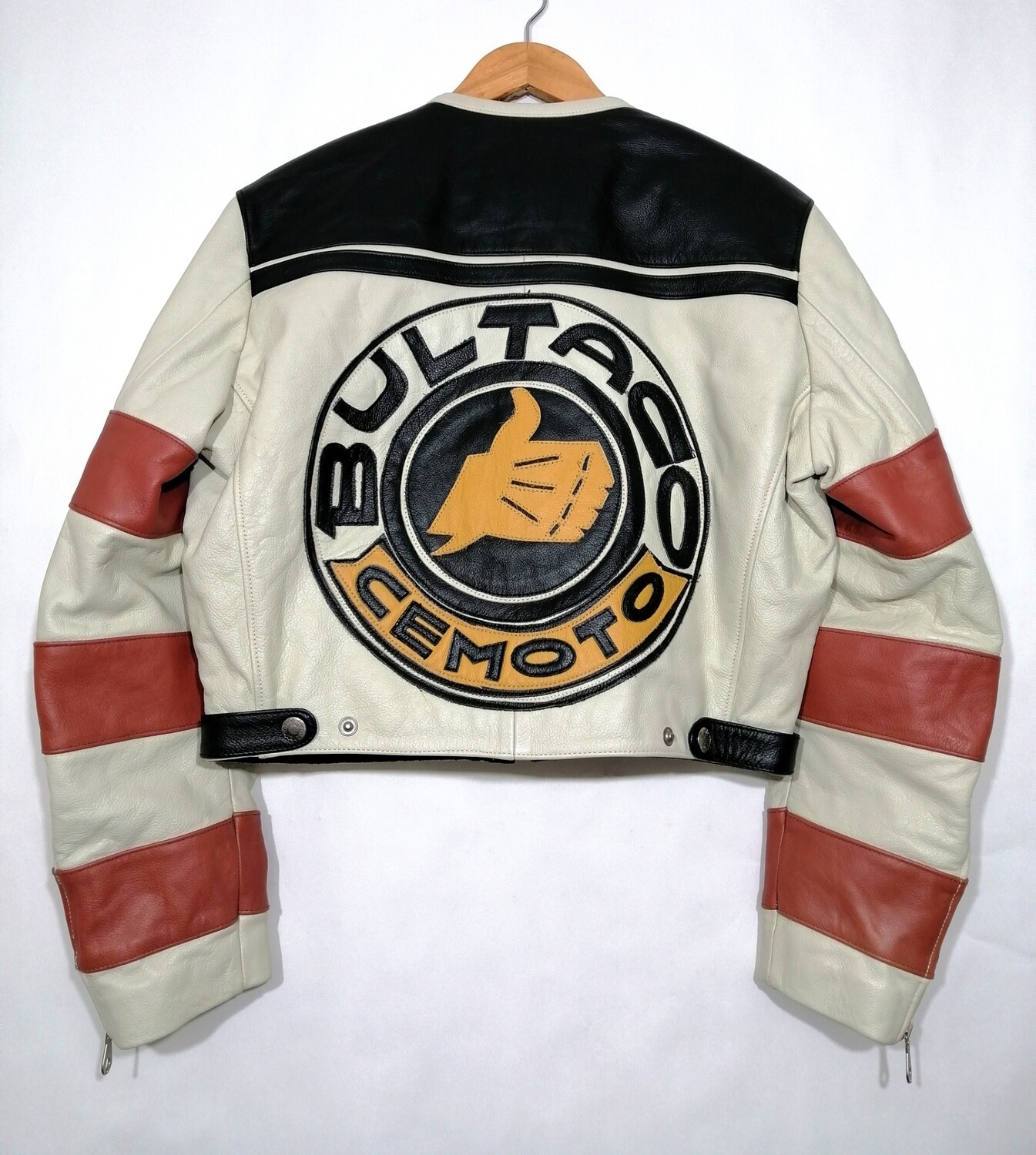 AREA VINTAGE Second Hand Mythical Cowhide Leather Jacket from the 80s Bultaco Edition Size M for