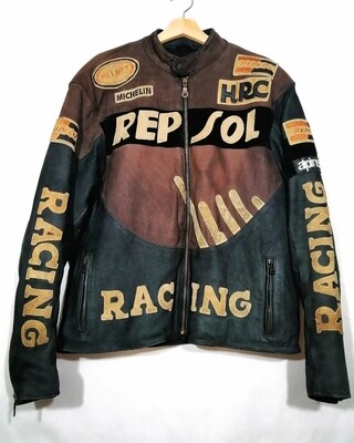 SECOND HAND Vintage motorcycle leather jacket from the 90s size XL for men
