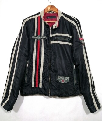 SECOND HAND Vintage Cafe Racer Custom biker style Chevignon nylon jacket size Medium for men