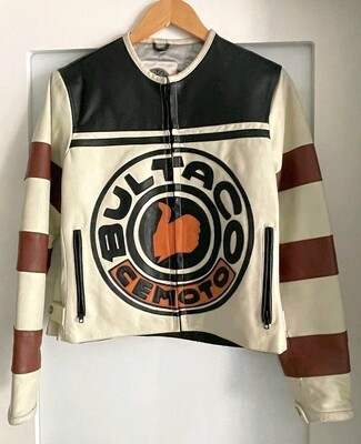 AREA VINTAGE Second Hand Bultaco leather Jacket Cafe Racer Biker Style Women's Small size