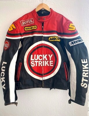SECOND HAND Wonderful 90's motorcycle jacket Lucky Strike Racing edition size M for men