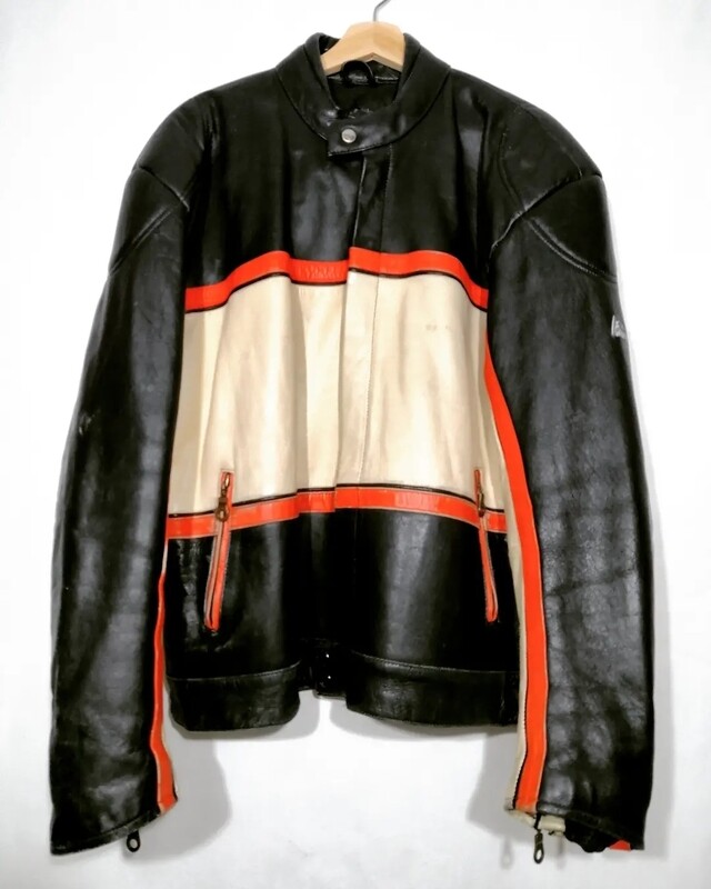 SECOND HAND Vintage biker &quot;Harley&quot; style leather jacket men&#39;s size L/XL