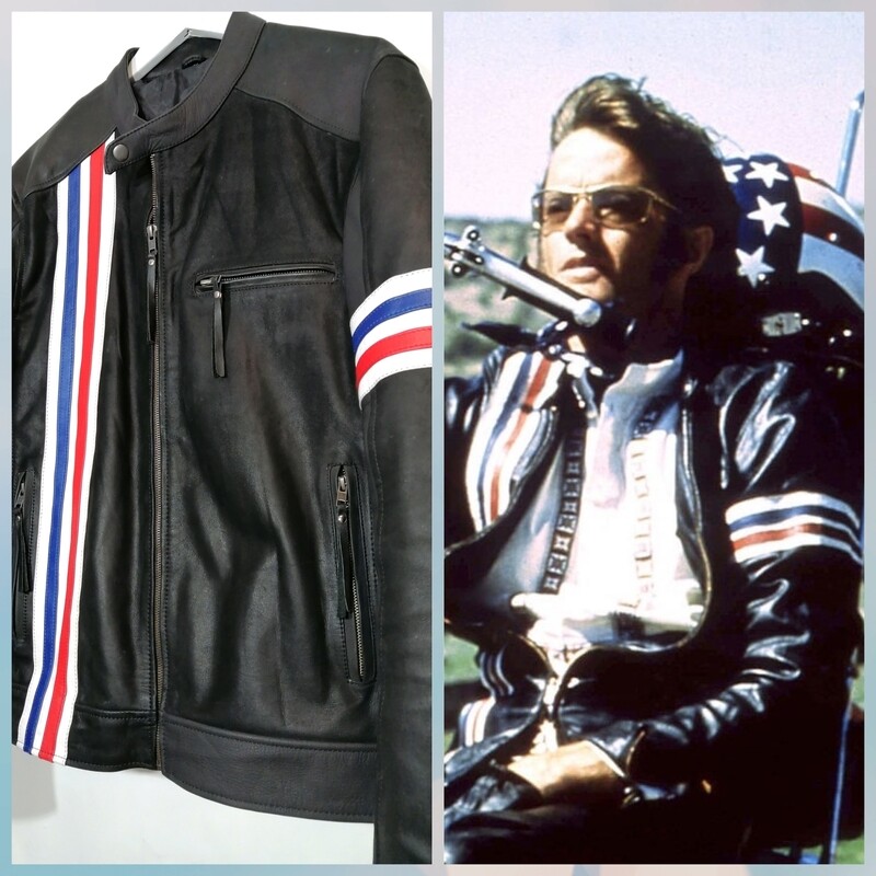 SECOND HAND Leather jacket replica of the movie &quot;Easy Rider&quot; size XL/XXL