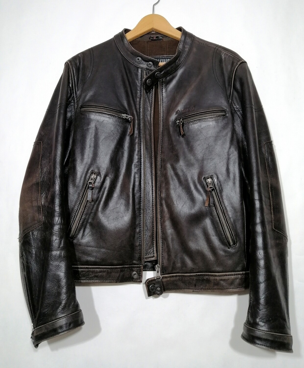 SECOND HAND Redskins unisex jacket 100% brown cowhide aged effect size M man L woman