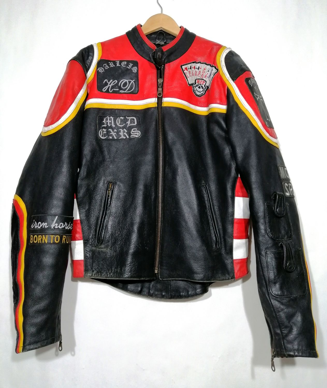 SECOND HAND Amazing Harley Davidson Custom style motorcycle jacket size Medium for men