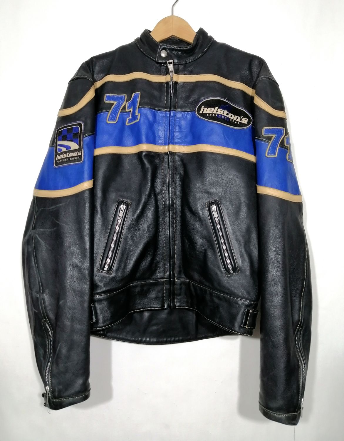 Helston&#39;s 100% cowhide &quot;Cafe Racer&quot; style motorcycle jacket size M for men