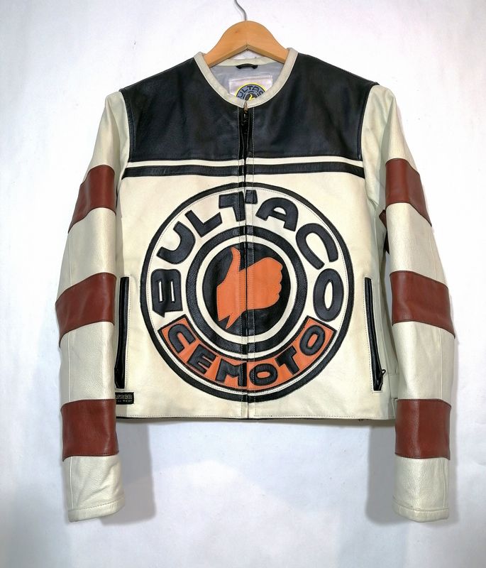 AREA VINTAGE Second Hand Bultaco leather Jacket Cafe Racer Biker Style Women&#39;s XS size