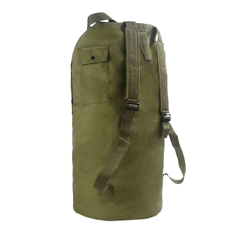 Military style canvas backpack bag green/negro/khaki