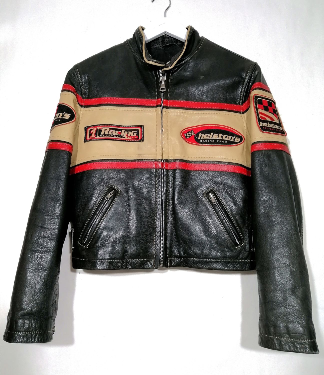 SECOND HAND Helston&#39;s vintage motorcycle jacket from the 90s size Large for women
