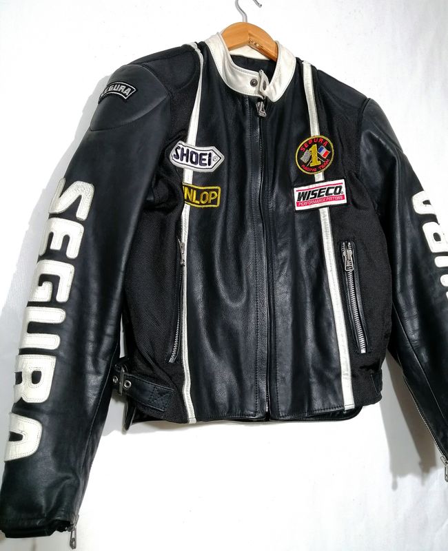 Second Hand SEGURA vintage motorcycle jacket technical material and bovine leather size XL for men