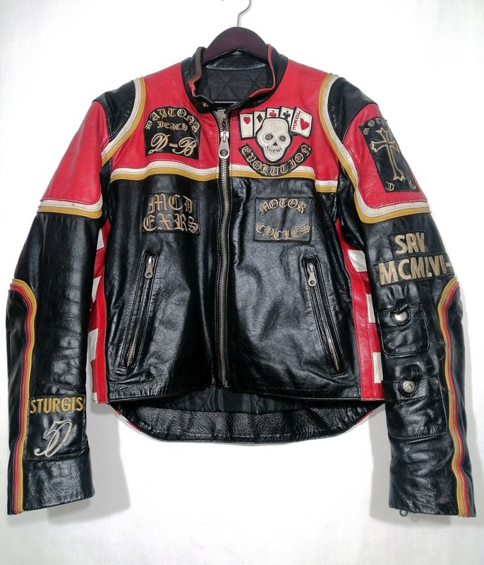 SECOND HAND Wonderful &quot;Harley Davidson&quot; Custom style motorcycle jacket size Large for men