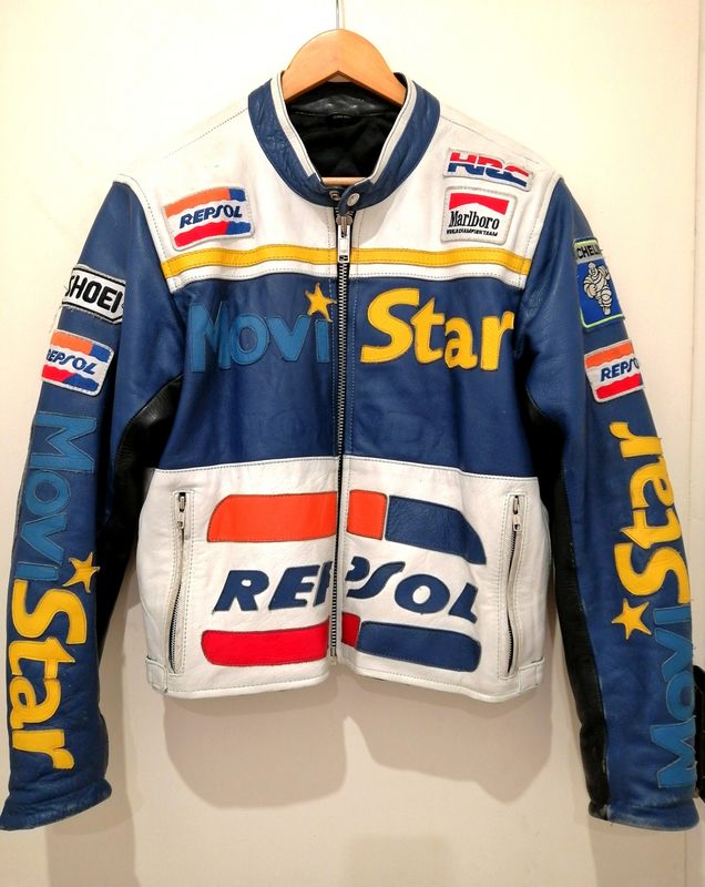  SECOND HAND Vintage racing style motorcycle jacket size L for women