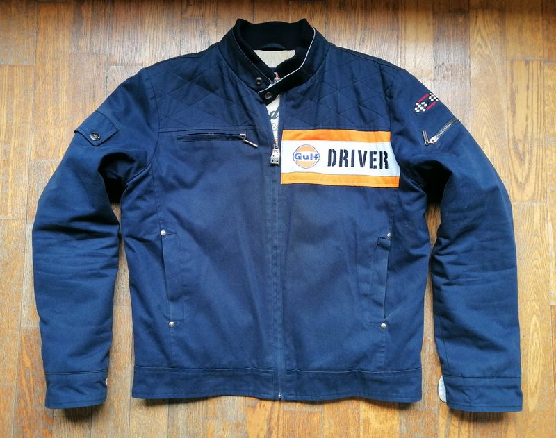 SECOND HAND Gulf Grand Prix Canvas Cafe Racer Style Jacket Size Medium for men