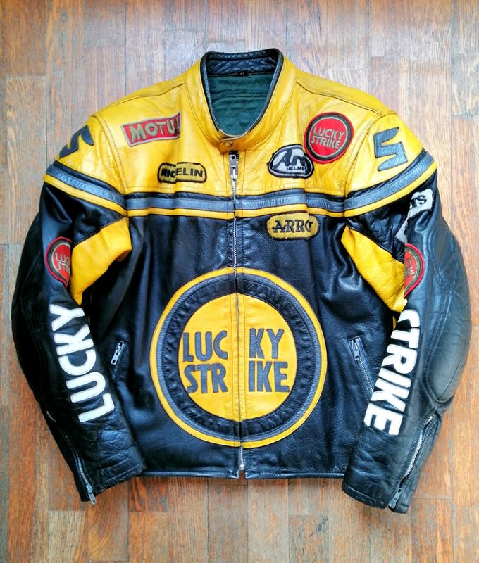  Second Hand Original 90s Racing Style Motorcycle Jacket Lucky Strike edition XL/L Size
