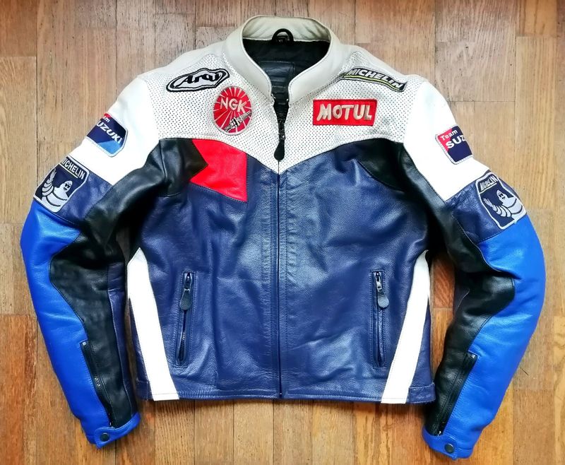 SECOND HAND Suzuki Team Edition Racing Style Leather Jacket Size XL/L for men