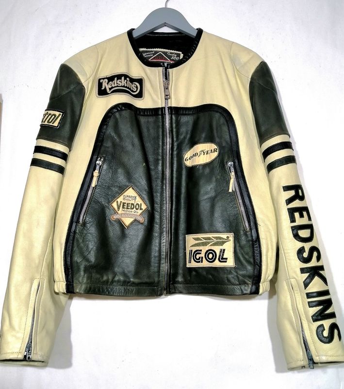 SECOND HAND High quality vintage Redskins biker Cafe Racer style jacket size L for men