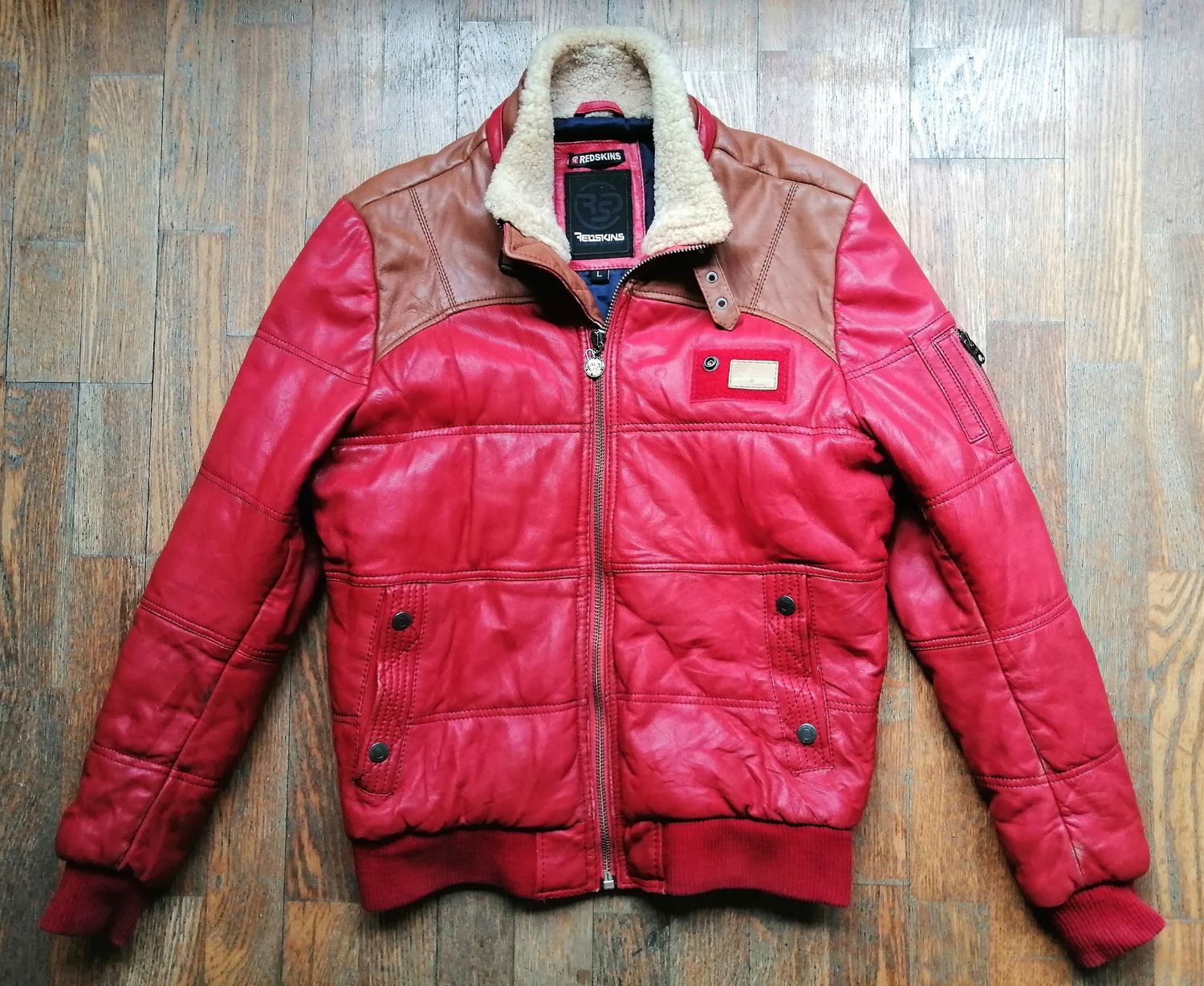 SECOND HAND Unisex vintage aviator-style learher jacket Medium size