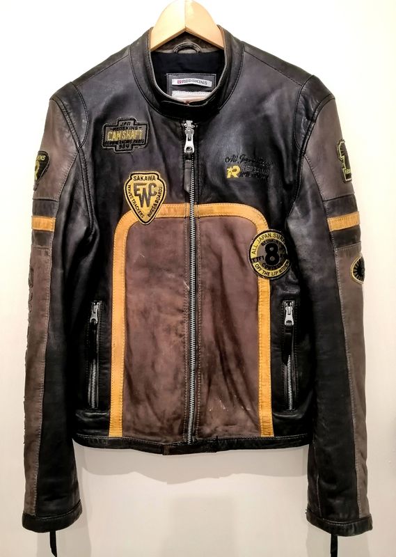 SECOND HAND Exclusive urban leather jacket Biker "Cafe Racer and Custom" style Medium size