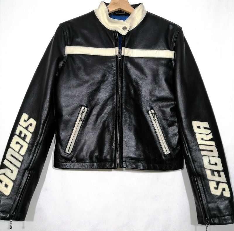 SECOND HAND Segura 70 urban biker style genuine cowhide leather jacket women's size S
