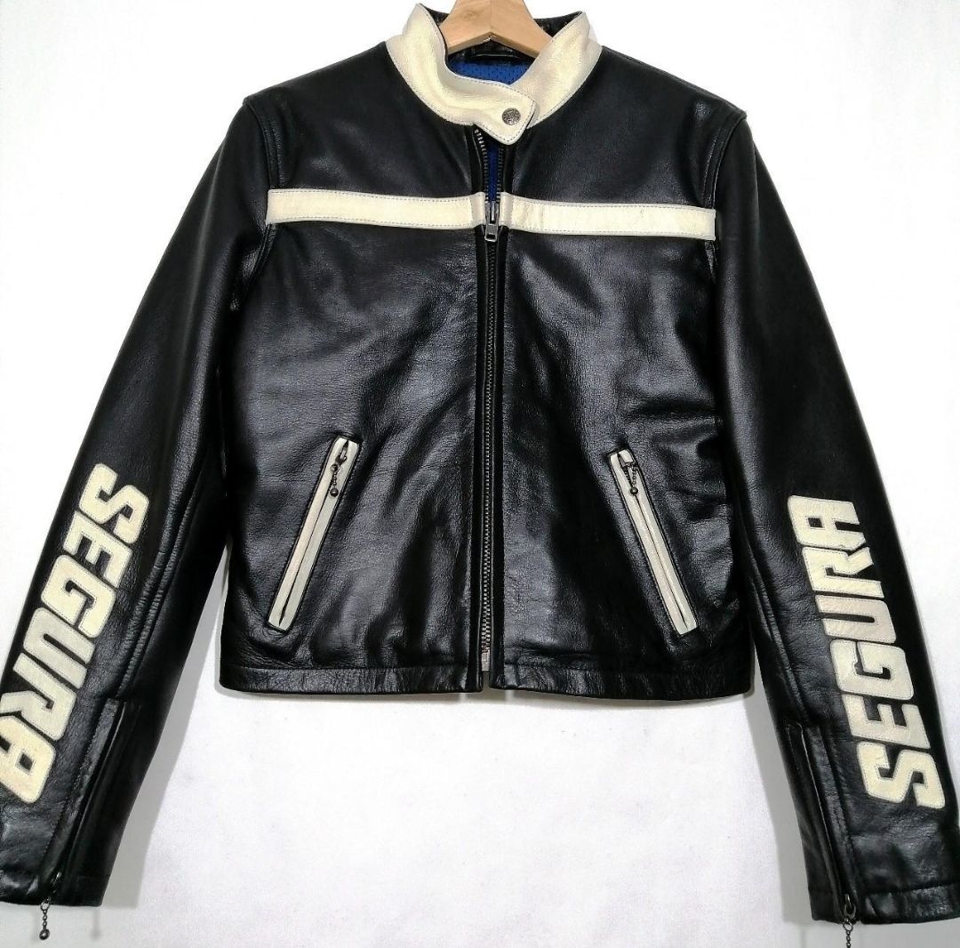 SECOND HAND Segura 70 urban biker style genuine cowhide leather jacket women's size S