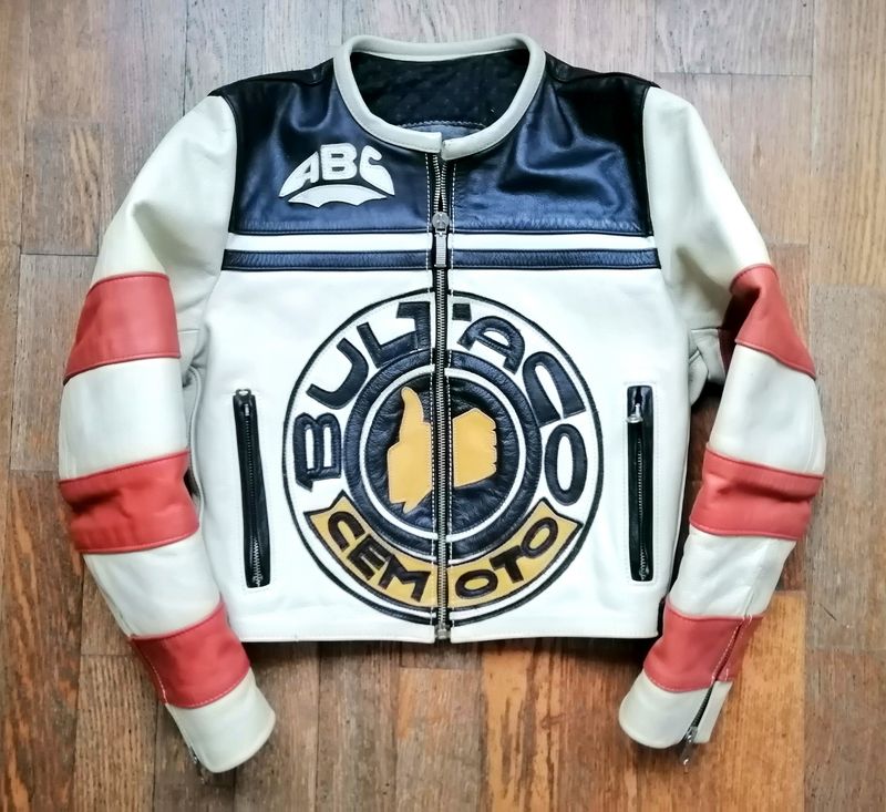 AREA VINTAGE Second Hand Mythical Cowhide Leather Jacket from the 80s Bultaco Edition Size XS for Women