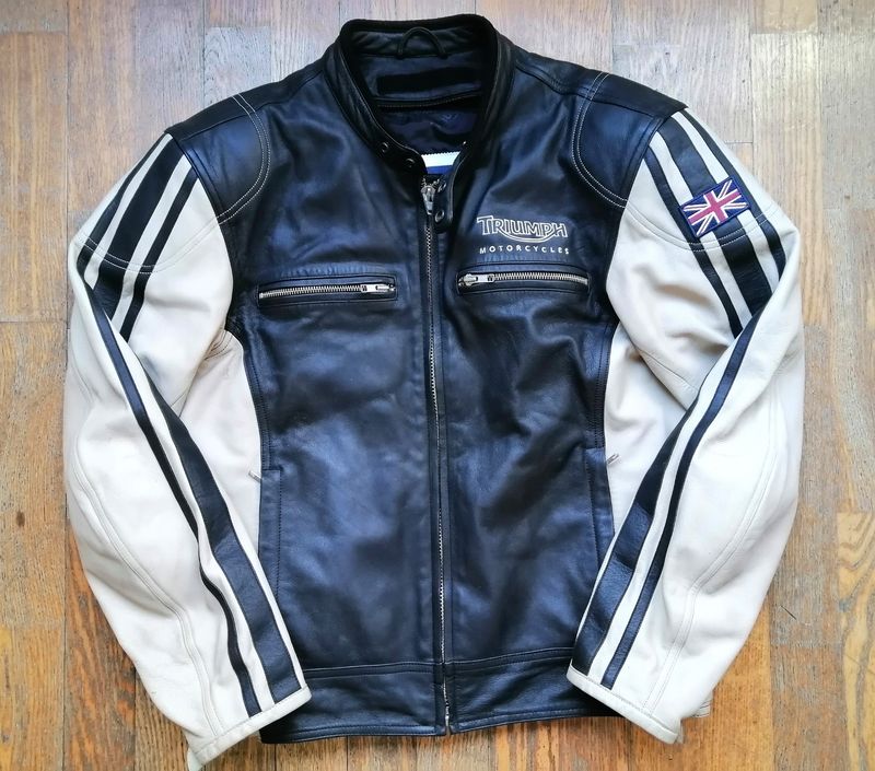 SECOND HAND Genuine Triumph Motorcycle Leather Jacket Size L for Men