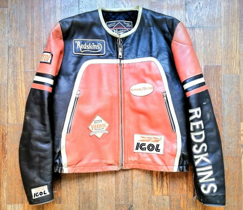 SECOND HAND High quality vintage Redskins biker Cafe Racer style jacket size L/XL for Women