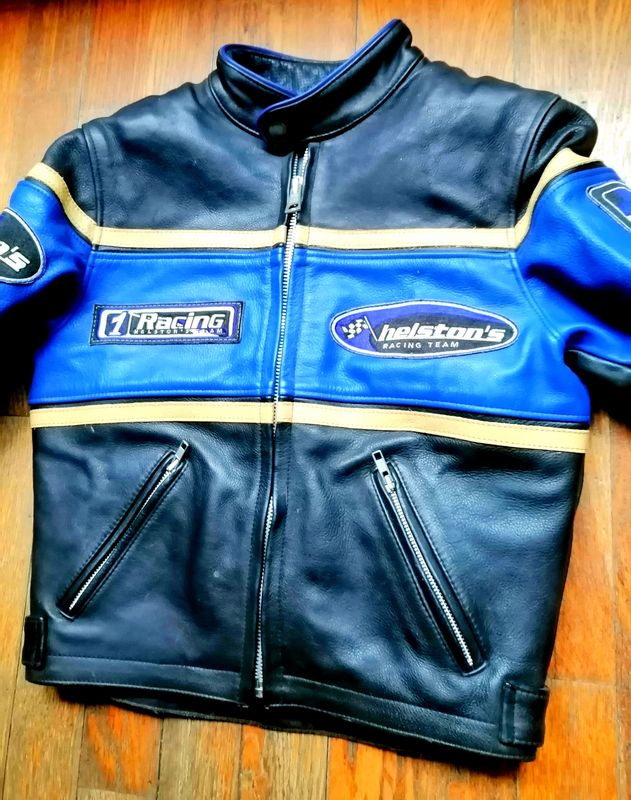 SECOND HAND Vintage 80's Original Helston's Leather Jacket Cafe Racer Racing Style Classic Small size for women