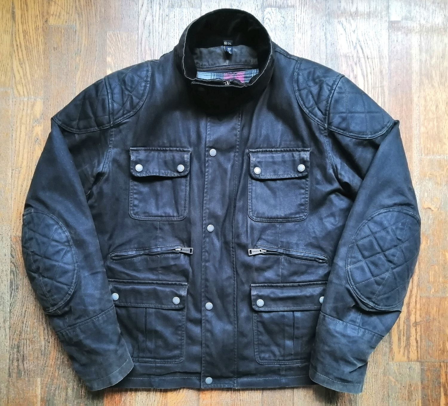 Amazing Helston's aged Canvas 90s vintage jacket classic motorcycle style size XL