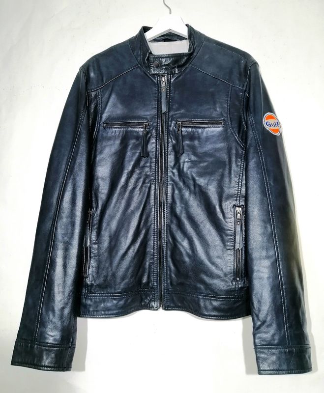 SECOND HAND Beautiful cowhide leather jacket Steve McQueen 24 Hours of Le Mans style men's size M/L