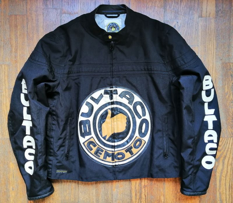AREA VINTAGE Second Hand Mens Original BULTACO Cordura Jacket Cafe Racer Scrambler Style size XL