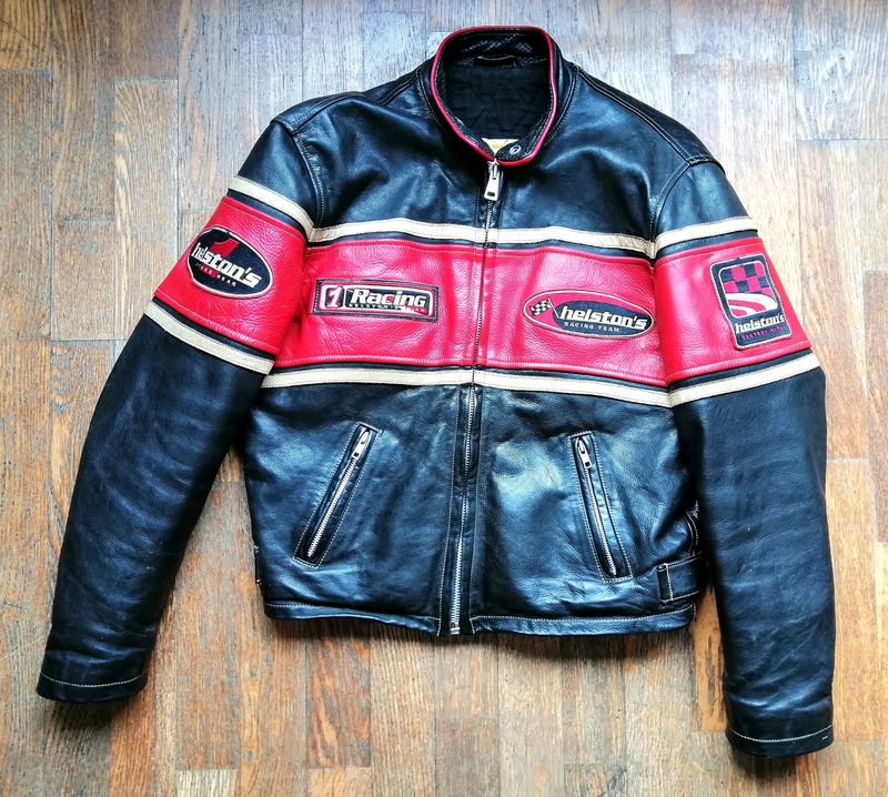 SECOND HAND Vintage 80's Original Helston's Leather Jacket "Cafe Racer" Style Classic size M for women