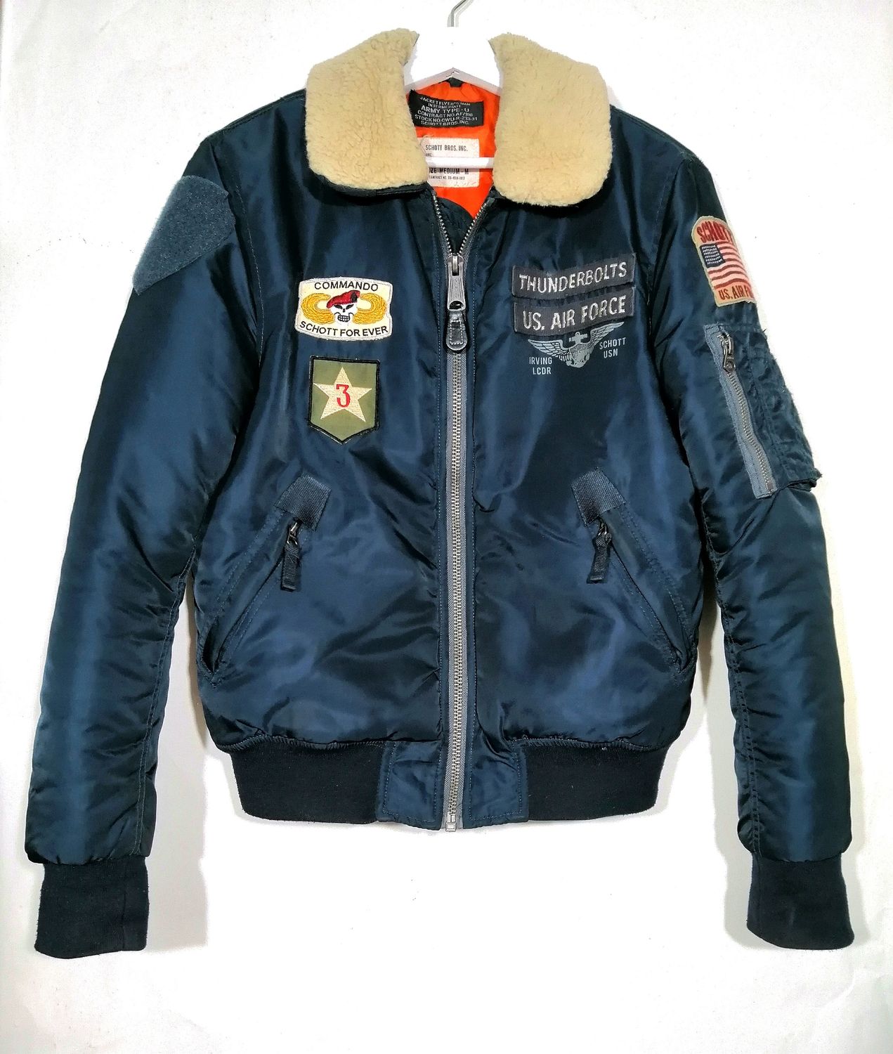 AREA VINTAGE Second Hand Schott women's aviator jacket Medium size