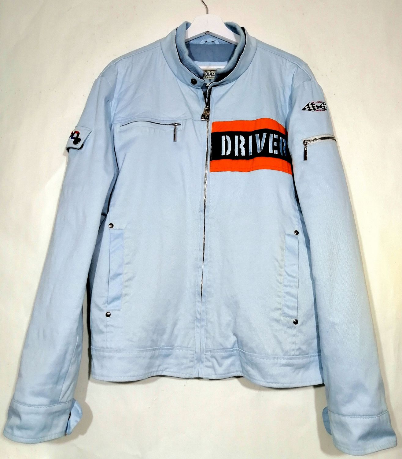 SECOND HAND Gulf Grand Prix Canvas Cafe Racer Style Jacket limited edition Men's Size X-Large