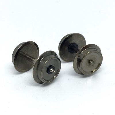 8mm disc wheel set RP25 (2 axles) H0e. Axle 1.5mm x 15.0mm. One side isolated