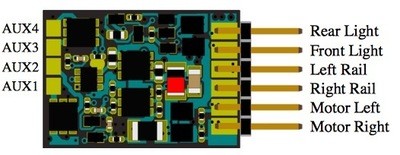 DCC decoder Train-O-Matic Micro Angled 6 PIN NEM 651 REVERSE (6P90R)