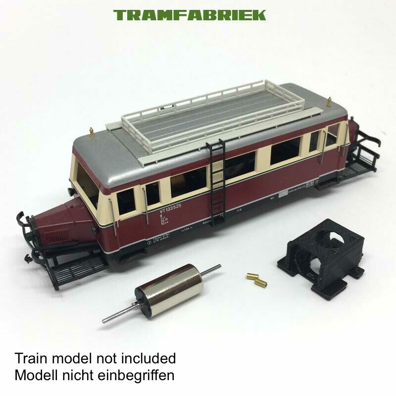 Bemo Wismar Schienenbus Railbus Motor upgrade. (Rev C, version Flywheel/Schwungrad)