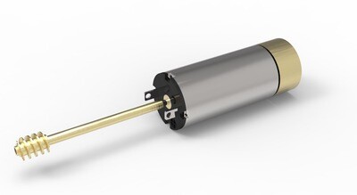 1020D Coreless motor 12V with 30 mm adapter, flywheel + M0.3 brass worm OD 3.5