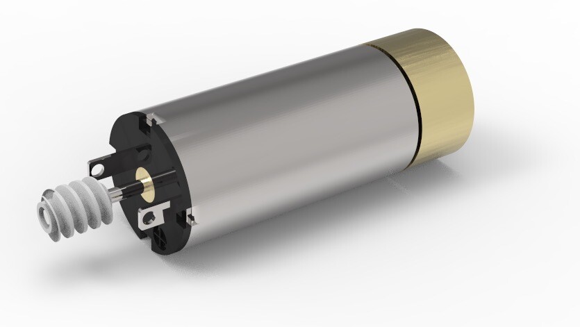 1020D Coreless motor 12V M0.3 plastic worm OD 4.2 and flywheel