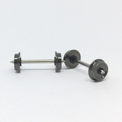 7mm Disc wheel set RP25 (2 axles) H0. Axle 1.5mm x 23.4mm. Both sides isolated
