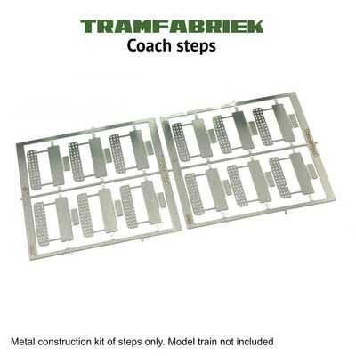 Fine detailed etched replacement steps for Liliput H0e coach (12 pieces)