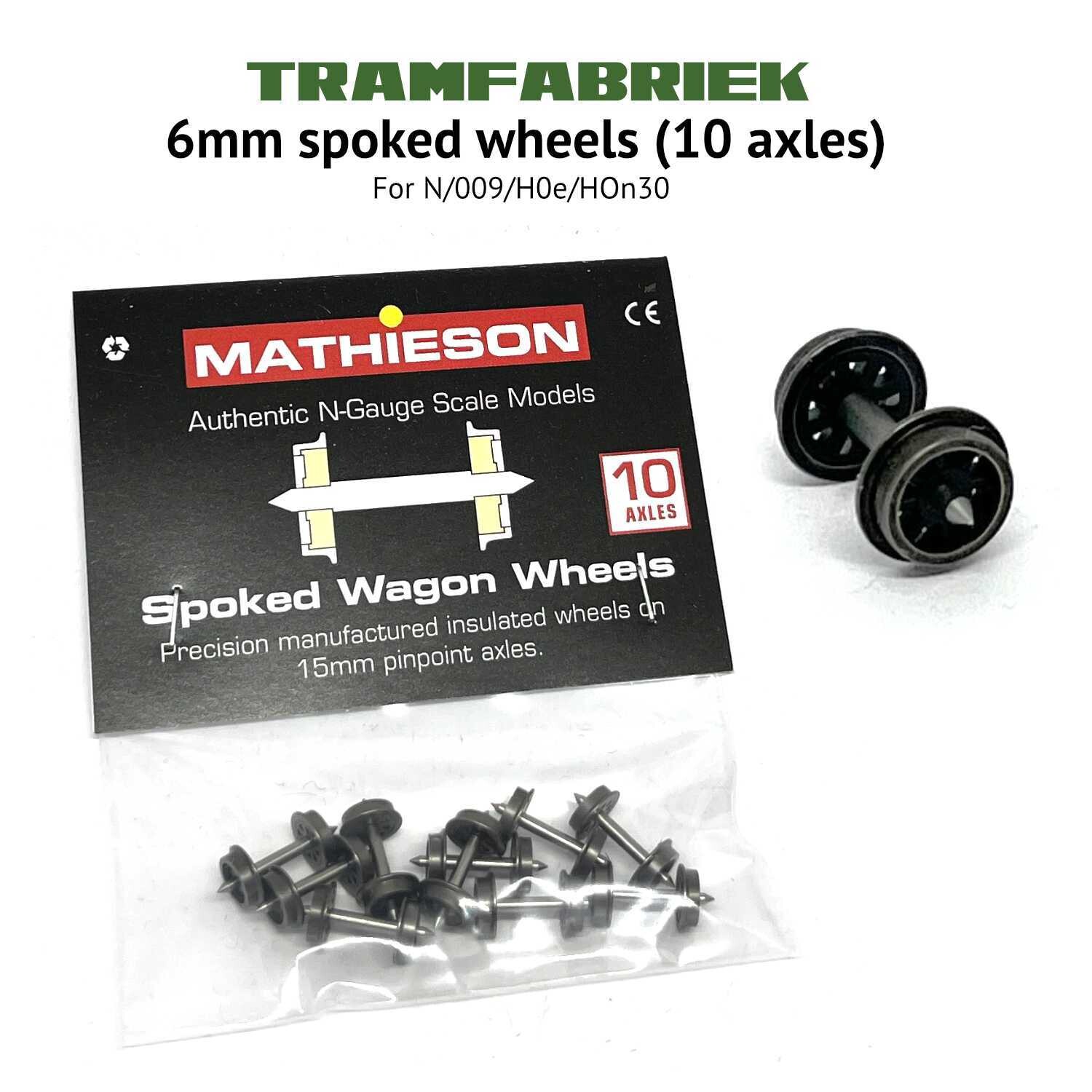 6mm Spoked wheels (10 axles) 1.5x15mm RP25